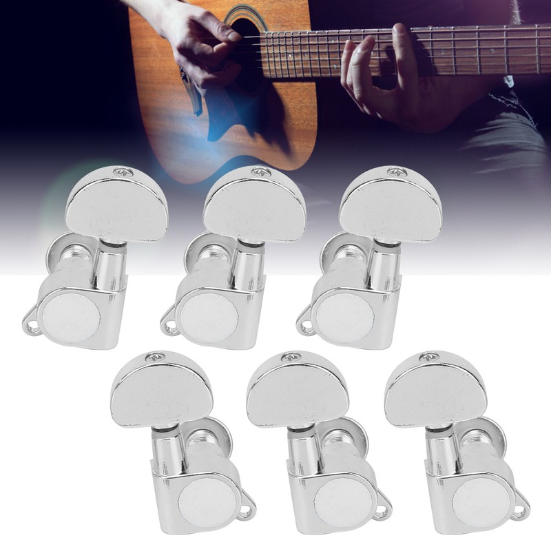 6Pcs Guitar String Tuning Peg Metal 3 Left 3 Right