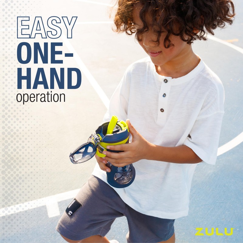 ZULU Torque 16oz Plastic Kids Water Bottle with Silicone Sleeve