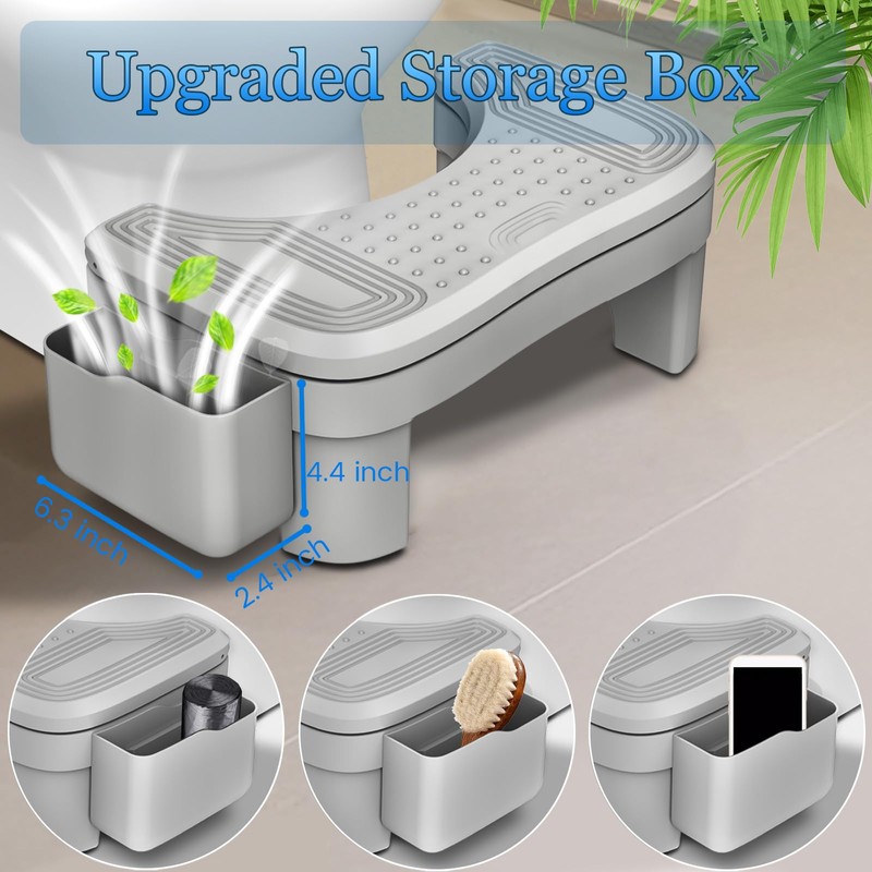 Toilet Stool Squat Adult, Height Adjustable Poop Stool for Bathroom