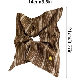 2 PACK Oversized Striped Square Hair Scrunchies, Mesh Elastic Hair Ties Ropes Hair Scrunchies, Ponytail Holder Hair Accessories for Ladies Girls Thick Hair Scrunchies Accessories
