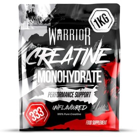 Warrior Creatine Monohydrate Powder 1kg (333 Servings - 1 Year Supply) – Pure Micronised Creatine Supplement for Muscle Growth, Pre & Post Workout Creatine Powder for Men & Women (Unflavoured)