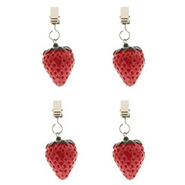 MIK funshopping Set of 4 tablecloth weights with clamping force, tablecloth weights, ideal for the set table (strawberries)
