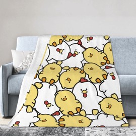 Chicken Blanket, Cute Cartoon Hen Super Soft Warm Bedding Bed Throw Blankets Girls Boys Gifts for Couch Bedroom Sofa Office, All Season Cozy Flannel Plush Blanket for Kids Adults, 50"X40"