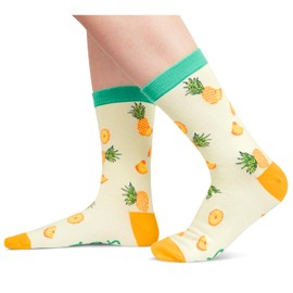 HAPPYPOP Pineapple Gifts for Pineapple Lovers Women Teen Girls - Funny Hawaiian Socks, Tropical Fertility Fruit Socks