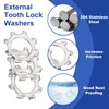 sourcing map 100 Pcs 304 Stainless Steel External Tooth Lock