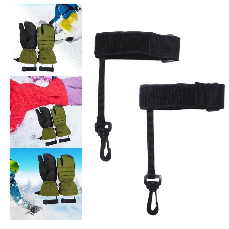 Vaveren 2x Elastic Ski Glove Wrist Straps, Winter Glove Straps,