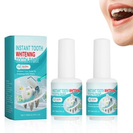 2 Bottles of White Tooth Paint, Teeth Whitening Paint, Mild Formula, Quick Effect, Easy and Convenient Use, Fresh Breath with Continuous Use (15 ml)