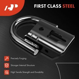 A-Premium Pair (2) Front Tow Hooks Heavy Duty D-Ring with Hardware Compatible with Ford F-150 F150 2009-2021 Pickup, Front Left and Right, Replace# FL3Z17A954C