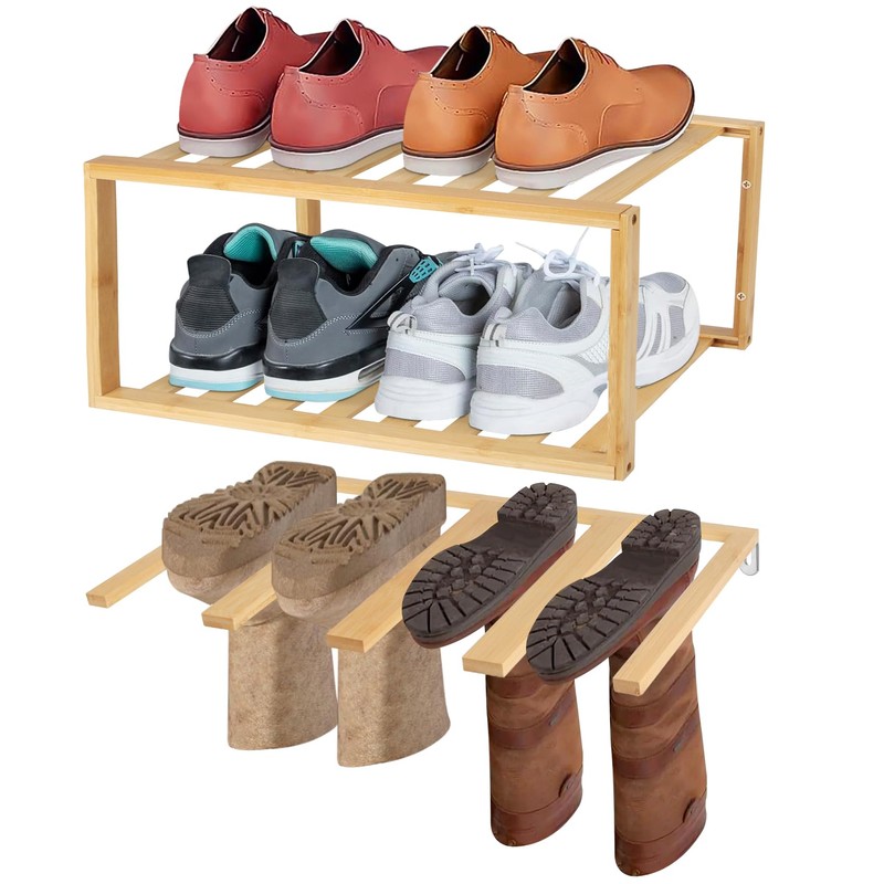 JAYOBGO Boot Hangers Hanging Shoe Rack Wall Mounted Floating Tall