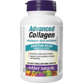 Webber Naturals Advanced Collagen with Hyaluronic Acid (HLA) and Boron, Caplet, 40 Count