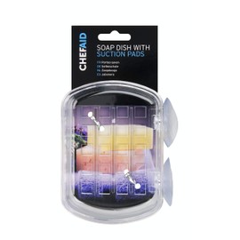 Chef Aid Soap Dish with Suction Pad, Made with extra Durable BPA free plastic