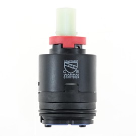 PETCHOR N40HKC Faucet Cartridge Replacement, 40mm Pressure Balance Shower Cartridge Replacement Compatible with Tub/Shower Faucet System, Black, Red (1Pack)