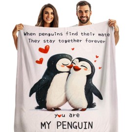 YISUMEI You're My Penguin Blanket, Valentine's Birthday Gifts for Boyfriend Girlfriend, Engagement Wedding Anniversary Blanket for Wife Husband, Cute Romantic I Love You Gifts for Her Him,150x200cm