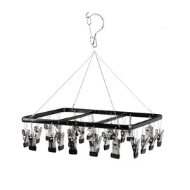 AnnZhao Windproof Sock Dryer Hanger, 26 Pegs Aluminum Hanging Clothes Airer
