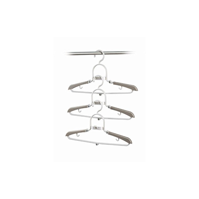 Ideaworks Set of 3 Shirt Saver Hangers, White/Grey, 31 x