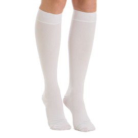 Relaxsan Antiembolism M2350A (1 Pair - White, M) Anti-embolism knee high socks with inspection hole - K1-18-23 mmHg