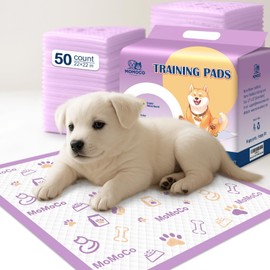 MoMoCo 50 Count Puppy Pads, 22" x 22" Dog Pee Pads with 6-Layer Leak-Proof Protection, Quick-Dry Disposable Training Pads, Super Absorbent Pet Pads