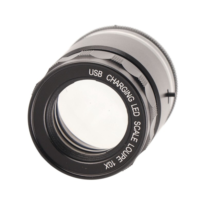 Illuminated Jewelers Loupe 6 LEDs 10X Rechargeable 28mm Field LED