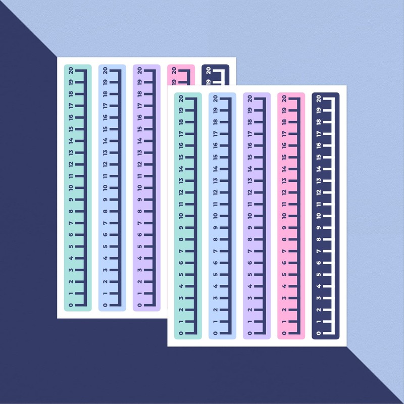 PAPERZIP - Number Lines to 20 (0-20) – 10 Stickers