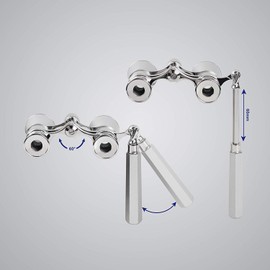 Aomekie Opera Glass Theatre Glass with Extendable Handle 3x Magnification for Theatre Concert Horse Racing and Opera Binoculars Binoculars Field Picker (Silver)