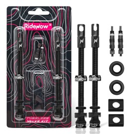 RideNow 85 mm Black Presta Tubeless Valves, Pack of 2, Super Light Aluminium Anti-Leak, for Tubeless Tyres, with Valve Core Remover Tool