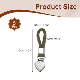 PATIKIL 5 Pcs Hanging Tea Towel Clips, 1.2" Width Braided Cotton Loop Towel Clip with Silver Metal Clamp for Kitchen Bathroom RVs Camping Hanging Organize Tool, Green