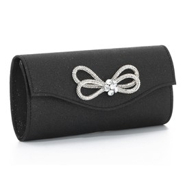 Syrads Women Evening Bag Rhinestone Clutch Purse Wedding Prom Purse Formal Cocktail Prom Crossbody Purses Handbag, black