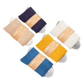 Wellow Regular Compression Socks (Pack of 5) for Men & Women, Circulation Support, 18-25 mmHg, Made with Viscose from Bamboo, LG, Key Wardrobe