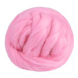 3.53oz Wool Roving Yarn, Fiber Roving Wool Top, Needle Felting Supplies, Pure Wools, Chunky Yarn, Spinning Wools for Needle Felting Wet DIY Hand Spinning (Antique Pink)