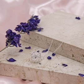 Tuscany Silver Women's Sterling Silver 14.5 x 21.5 mm Filigree Ball Pendant on Sterling Silver 1.1 mm Curb Chain Necklace of Length 46 cm/18 Inch