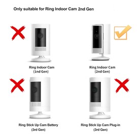 Baaletc Outlet Mount for Ring Indoor Cam (2nd Gen), Plug-in Wall Mount Stand for Ring Indoor Cam 360 Degree Swivel and Space Saving Design Camera Holder-1 Pack