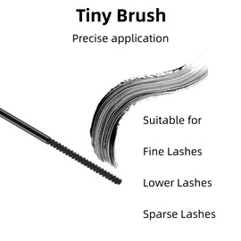 Schwarze wasserfeste Mascara/Wimperntusche mit winzigem Bürstchen für untere/feine/spärliche Wimpern, wischfest, verklumpungsfrei, langanhaltend, natürlich (1 Stück)