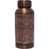 ANCIENTIMPEX Pure Copper Water Bottle Beautiful Floral Pattern For Ayurveda