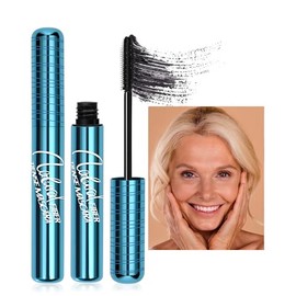 BANGFENG Pack De 2 Máscaras De Pestañas Para Mujeres Mayores, Máscara Negra Hipoalergénica, Voluminizadora E Impermeable Para Pestañas Finas Y Ojos...