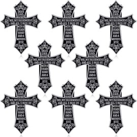 Traveler's Sun Visor Clip Catholic Traveler's Motorist Prayer Cross Christian Car Visor Clip New Driver Gifts Religious Visor Accessories Artful Blessing Car Charm Pin for Parent Family Friend (4 Pcs)