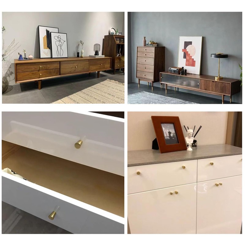 Beilala Gold Cupboard Handles Knobs Modern, 6 Pack Kitchen Cabinet