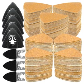 Gulrear 268PCS Multitool Sanding Pads for Oscillating Tool Sanding Attachments, Contains Triangle and Finger Sandpaper in a Variety of Grits, Detail Sanders for Woodworking, Metal and Other Surfaces