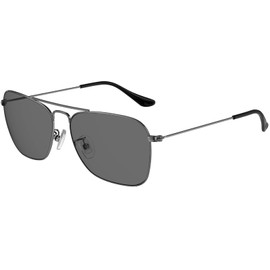 IOHLNG Square Aviator Sunglasses for Women Men 100% Real Corning Tempered Glass Lens Sunglasses w/Polarized Option, Polished Gunmetal Frames + Real Glass Polarized Grey Lens, Medium