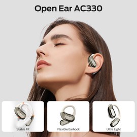 Open Ear Headphones, Open Ear Earbuds with Clear Calls, Bluetooth 5.4 Wireless Earbuds With Ear Hooks, Playtime 40H, IPX5 Waterproof, Lightweight Sport Earphones For Workouts Running Fitness (White)