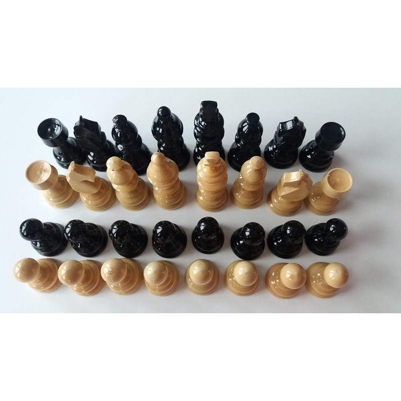 Azi Beautiful Handmade Hazel Wood Chess Pieces Black King is