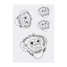 4 x 'Monkey Face' Temporary Tattoos (TO00006926)