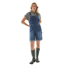 Martha Stewart Women’s Denim Shortalls – Stylish, Comfortable Overalls Shorts, Casual Summer Jumpsuit, Trendy All-In-One - Vintage Wash, S