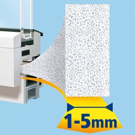 tesa UK Standard I-Profile Foam Gasket for Doors and Windows - 10 m x 9 mm x 4 mm - White