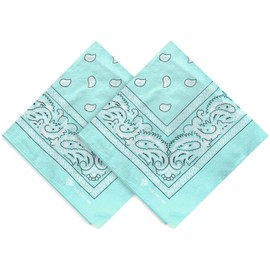 ZENO Light Green Bandana – 100% Cotton & Natural Fibers – Green Bandana Scarf w/No Polyester – Premium Quality – Soft, Durable & Machine Washable – For Men & Women – Unisex & Kids - 2 Pack