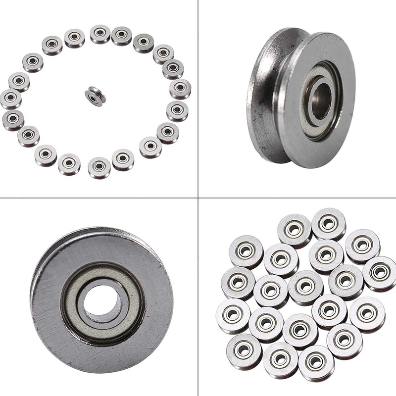 Fayelume 20 PCS Small Pulley, Small Bearings, V Groove Bearing,