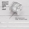 OLYCRAFT 100 Yards/91.5M Elastic Sequin Trim Metallic Stretch Sequin Trim