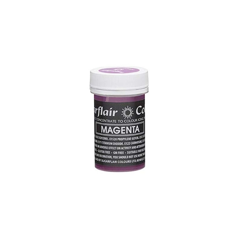 Sugarflair MAGENTA Purple Pastel Paste Gel Edible Food Icing Colouring