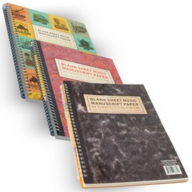 IVIDEOSONGS Manuscript Paper Notebook Bundle 3-pack • 12 Staff per Page Blank Sheet Music Notebook • 120 Page Hardcover Music Staff Paper Notebook Music Journal • 150+ Free Music Lessons