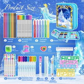 weirtoya Washable Fruit Scented Markers Set, 53 PCS with Pencil Case, STEM Toys Art Craft Kit for Kids Girls Toys for 4,5,6,7,8,9 Year old Girls Birthday Gifts