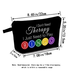 MoCaliduccious Bingo Game Gift for Women I Just Need Bingo Print Makeup Bag Birthday & Holiday Gift for Game Lovers Casino Lover Gift (Black)